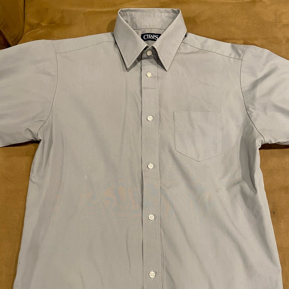 Grays Chaps Long Sleeve Dress Up Polo Shirt